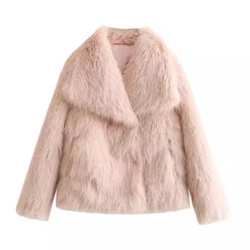 Alina - Manteau d'hiver en peluche doublé pour femme - Epais - Manches longues - Alikens