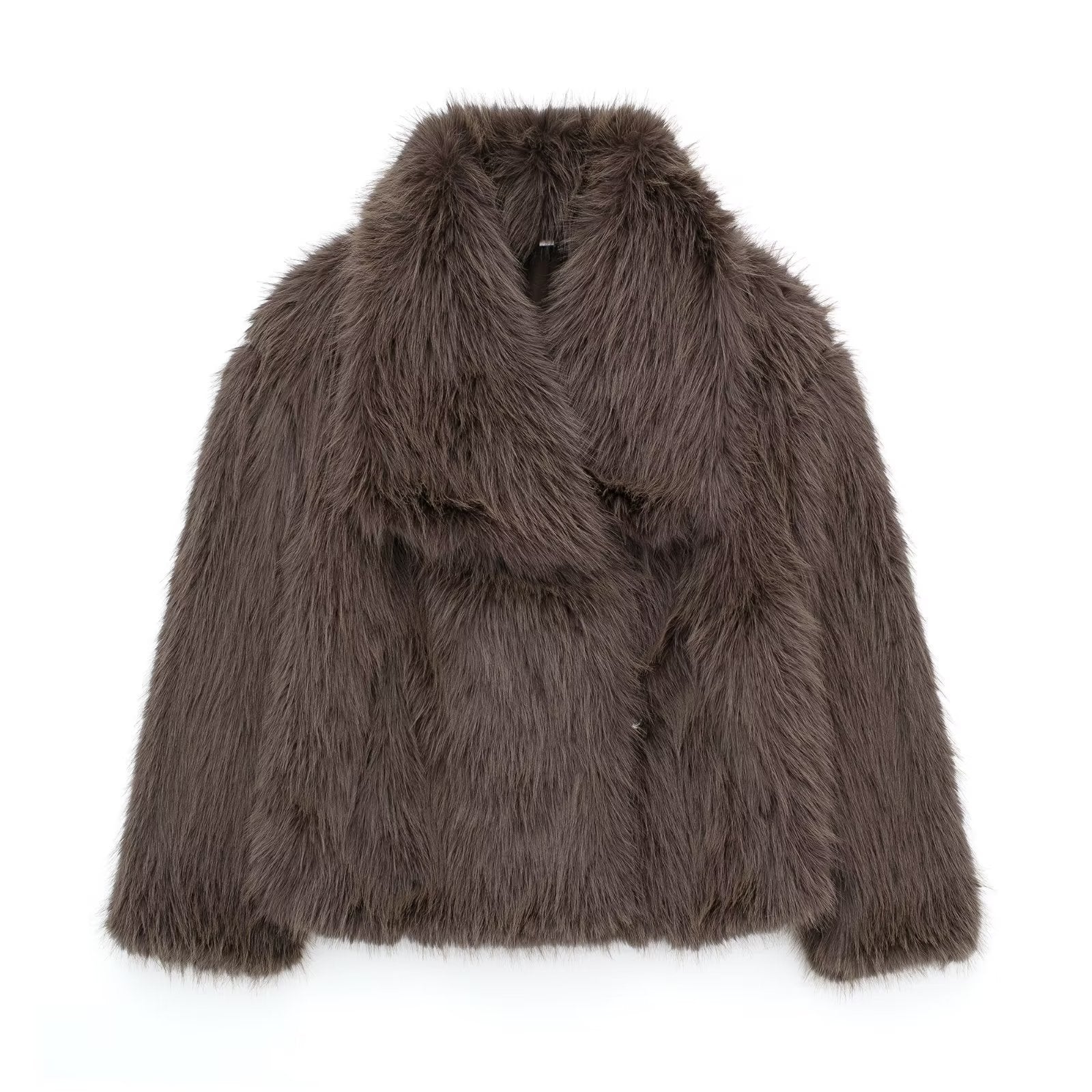 Alina - Manteau d'hiver en peluche doublé pour femme - Epais - Manches longues - Alikens