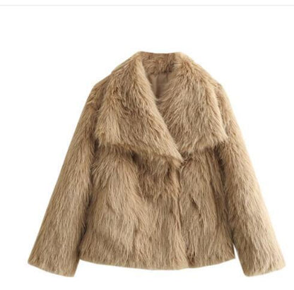 Alina - Manteau d'hiver en peluche doublé pour femme - Epais - Manches longues - Alikens