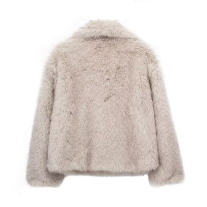 Alina - Manteau d'hiver en peluche doublé pour femme - Epais - Manches longues - Alikens