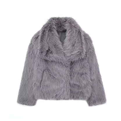 Alina - Manteau d'hiver en peluche doublé pour femme - Epais - Manches longues - Alikens