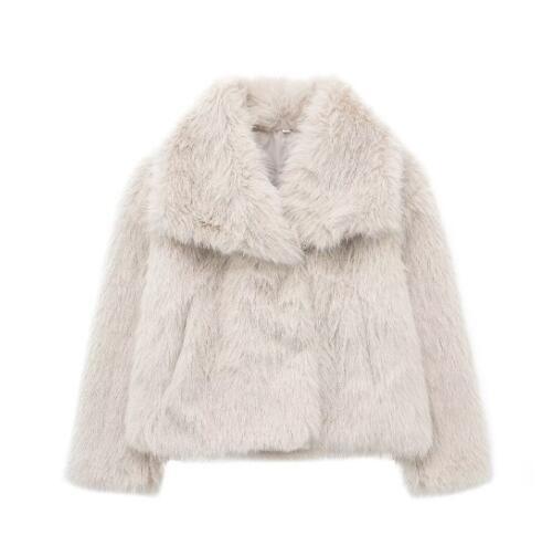 Alina - Manteau d'hiver en peluche doublé pour femme - Epais - Manches longues - Alikens