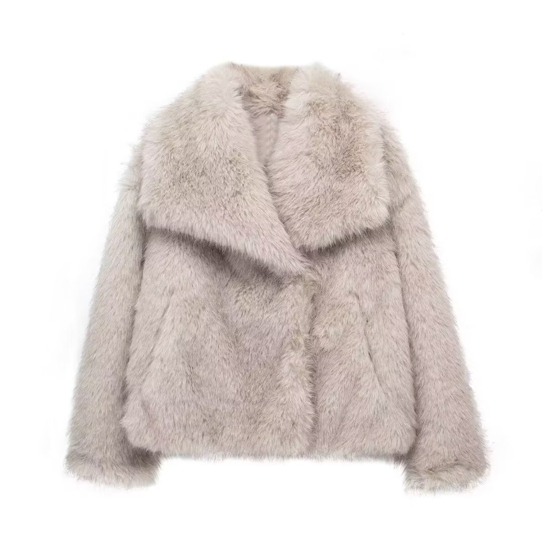 Alina - Manteau d'hiver en peluche doublé pour femme - Epais - Manches longues - Alikens